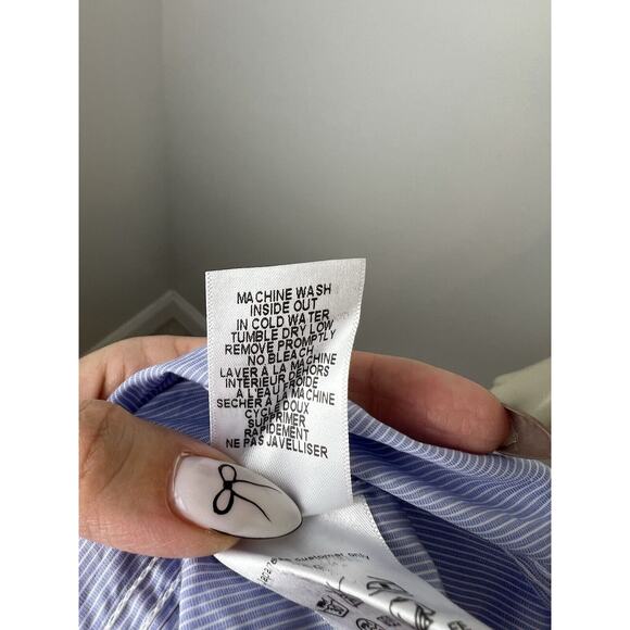 Frank & Eileen Long Sleeve Stripe Barry Shirt Size Small Blue White Button Up - Picture 11 of 13